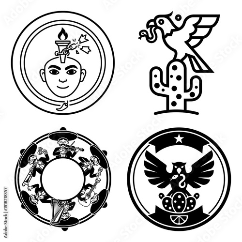 Cinco de Mayo Icon Bundle with Mariachi Trumpeter and Agave Eagle Label