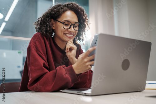 Woman Working On Social Media Campaign Planning Using Devices And Creative Scheduling Tools