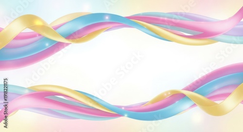 Wallpaper Mural A colorful abstract design featuring intertwined ribbons in pastel hues Torontodigital.ca