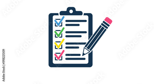 Checklist with a pencil completing tasks and making notes