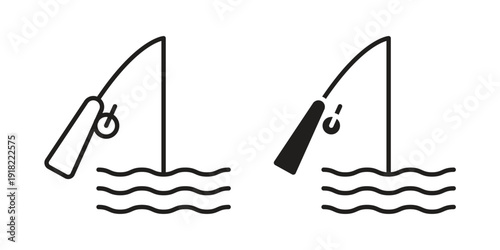 Fishing icon. Vector linear icon collection. Vector EPS10
