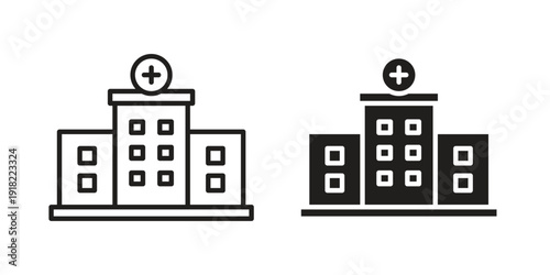 Hospital icon. Vector linear icon collection. Vector EPS10