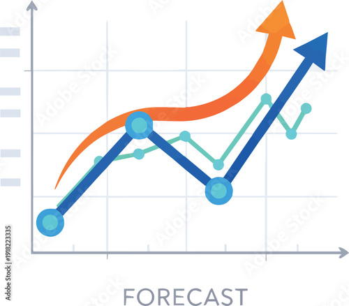 Comparative Data Trend Line Graph Vector