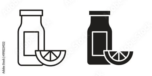 Juice bottle icon. Vector linear icon collection. Vector EPS10