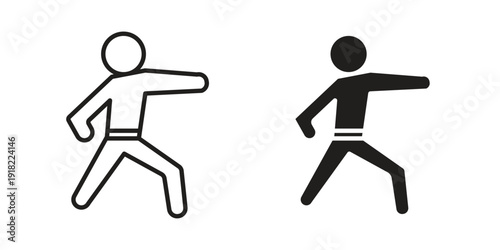 Karate fighter icon. Vector linear icon collection. Vector EPS10