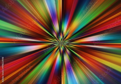 A colorful abstract image with multicolored rays