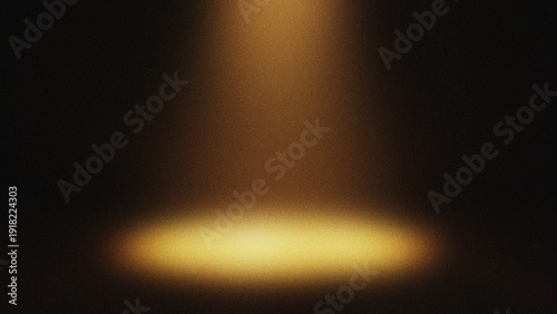 Photography Spotlight illuminating dark background with golden light beam and pool of light
