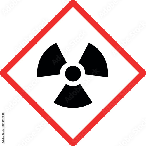 Radioactive warning signs nuclear symbol radiation hazards
