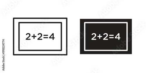 Math class icon. Vector linear icon collection. Vector EPS10