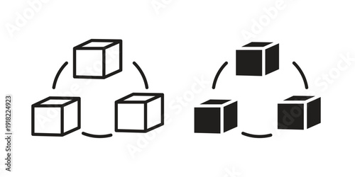 Modules icon. Vector linear icon collection. Vector EPS10