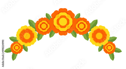 Colorful floral floral arrangement with vibrant orange and yellow blooms