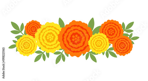 Vibrant Floral Arrangement with Bright Orange and Yellow Flowers