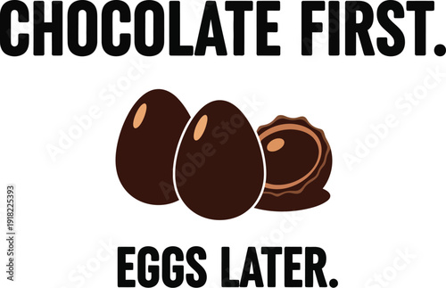 Funny chocolate eggs with humorous text for Easter designs
