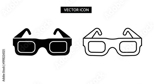 3d glasses vector icon, 3d glasses icon, 3d glasses design, 3d glasses illustration Vector