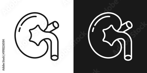 Stomach Care Icon In Black And White Line Style