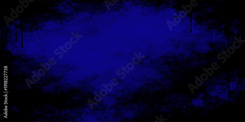 Abstract dark blue night sky background featuring ethereal smoke textures and celestial moon light reflecting over a deep underwater ocean space