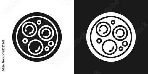 Petri Cells Icon In Black And White Glyph Style