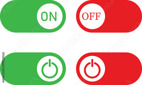 power off on icon set. power buttons. On off icon symbol. Start power sign. Switch on switch off icon