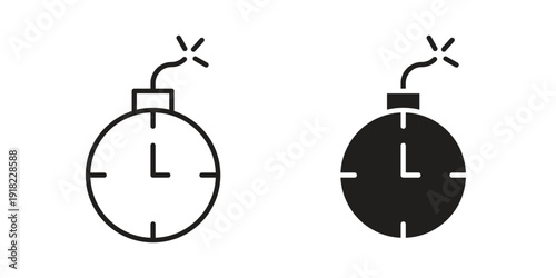 Time bomb icon. Vector linear icon collection. Vector EPS10