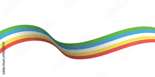 Awareness Ribbon Wave in Rainbow Colors – Disability Support Symbol Vector Illustration