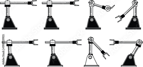 Adjustable Laboratory Clamp Stand Vector Illustration, Scientific Retort Stand with Metal Holder Arm for Chemistry Experiment Equipment and School Lab Apparatus Design