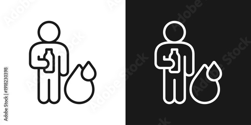 Hydration Drink Icon In Black And White Line Style