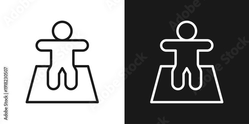 Fitness Mat Icon In Black And White Line Style