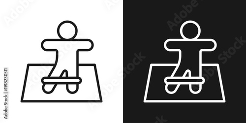Bench Press Icon In Black And White Line Style
