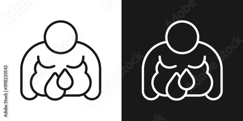 Muscle Boost Icon In Black And White Line Style