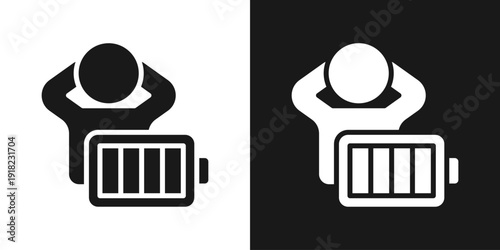 Energy Icon In Black And White Glyph Style