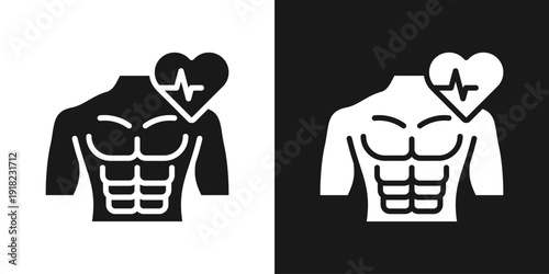Six Pack Icon In Black And White Glyph Style
