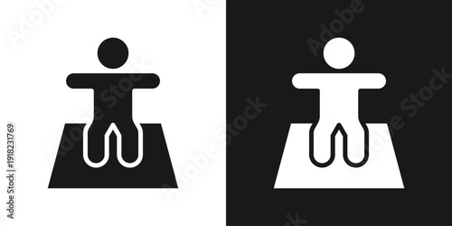 Fitness Mat Icon In Black And White Glyph Style