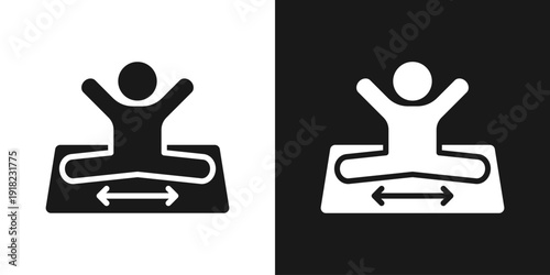 Split Stretch Icon In Black And White Glyph Style