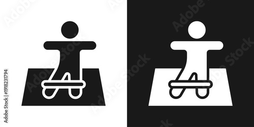 Bench Press Icon In Black And White Glyph Style