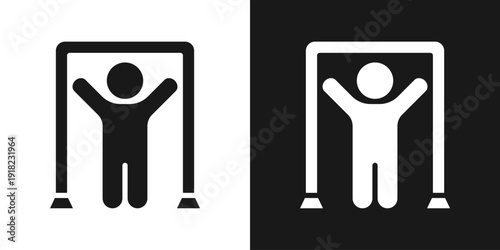 Pull Up Icon In Black And White Glyph Style