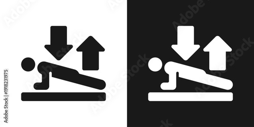 Incline Workout Icon In Black And White Glyph Style