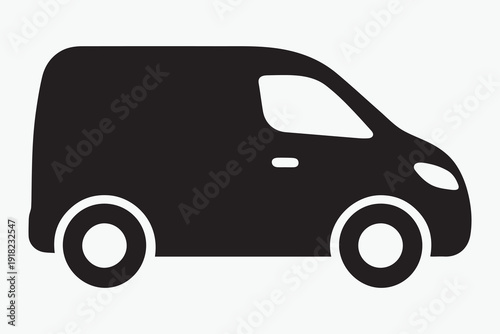 Black Silhouette of Compact Delivery Van