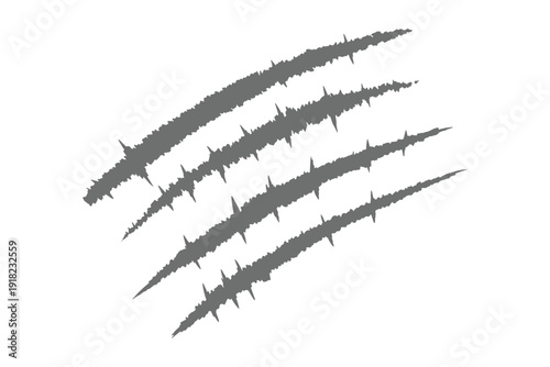 Abstract Animal Claw Scratches Vector Illustration.Distressed Beast Claw Marks and Wild Animal Rips.