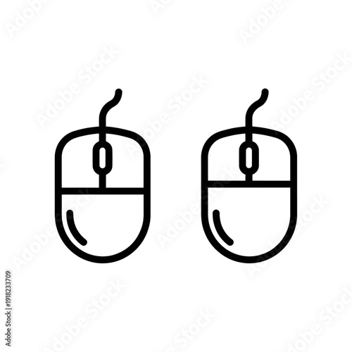 Simple minimalist computer mouse icon, representing technology, input devices, and digital interaction. Clean vector.