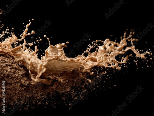 mud splash isolated on a black background