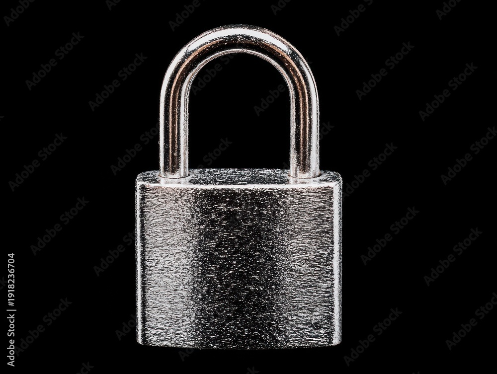 Fototapeta premium padlock closed isolated on a black background