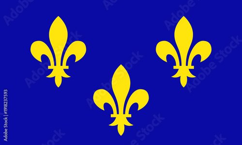 Tableau sur toile Flag of Ile-de-France - French region