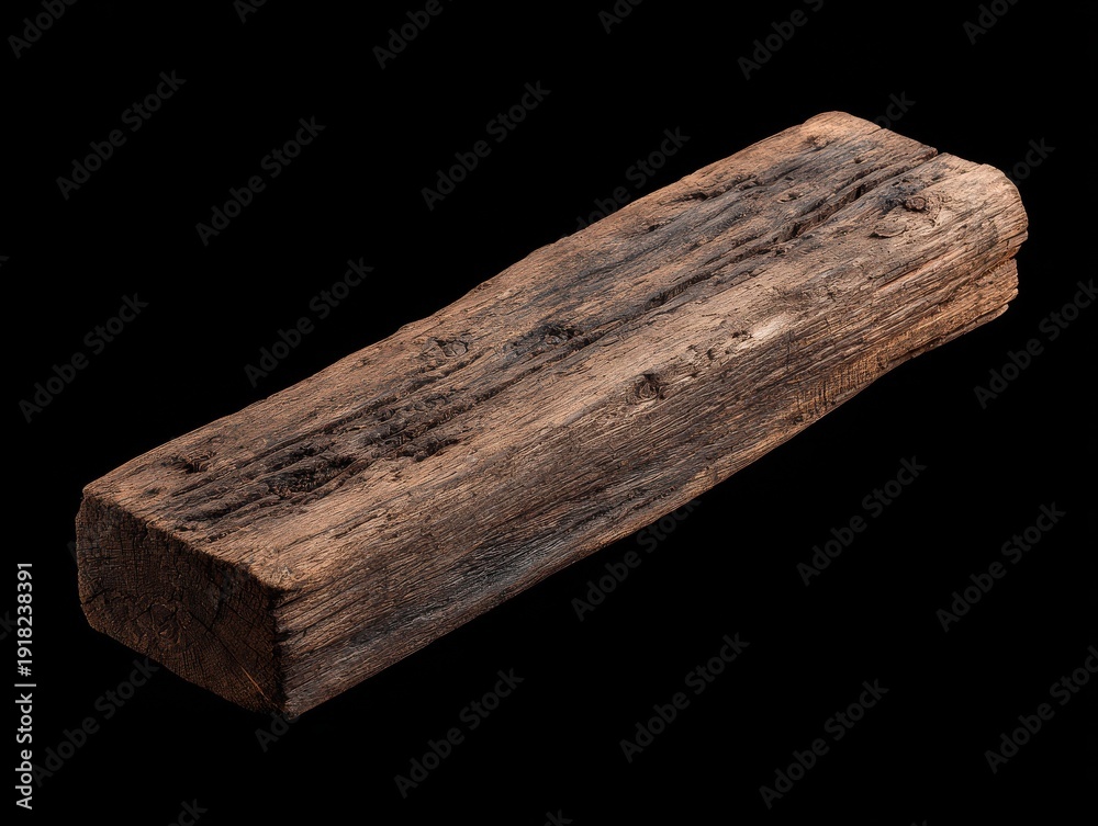 Fototapeta premium wood plank piece isolated on a black background