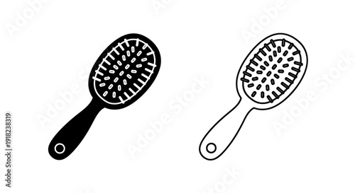 Two hairbrushes, hairbrushes, brushes, hair brushes, hair brush, brush, hair brushes, hair brush, brushes, hairbrush, hairbrushes, hair brush, hair brushes, brush, hair brush, hairbrush Vector