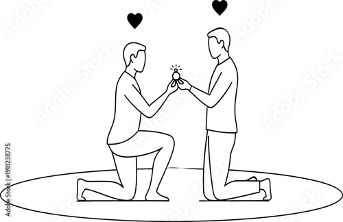 Man proposing to woman with ring on one knee