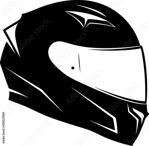 Motorcycle helmet illustration with visor