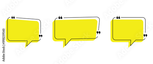Quote box frame set. Templates of texting black line quote frames for definition, remark, and citation design. Blank template quote text info boxes quotation bubble blog quotes symbols. 