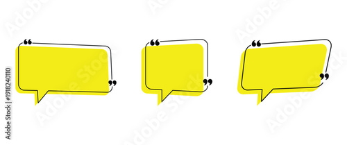 Text box quote frame set designed to highlight important text and Used as a design element. vector banner illustration.