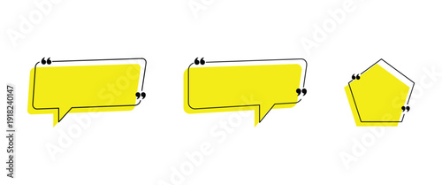 Text box quote frame set designed to highlight important text and Used as a design element. vector banner illustration.