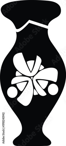 "Minimalist Decorative Flower Vase with Abstract Motif